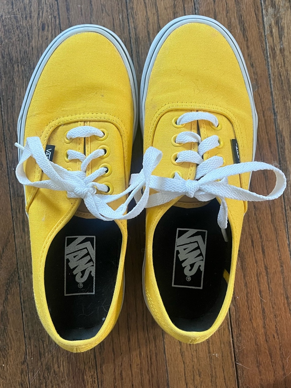 Vans Yellow Canvas Low-Top Sneakers with White Laces